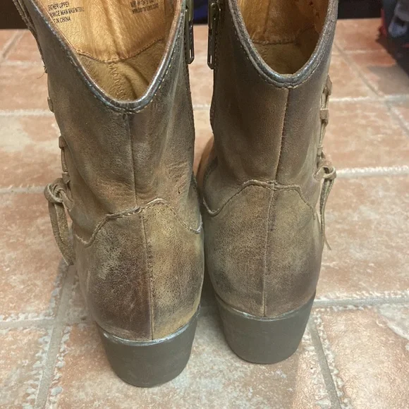 Born Karin Leather Side Zip Heeled Boots Brown Size 7.5 - Picture 6 of 8